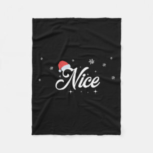 Matching His & Hers Outfit Santa Naughty And N Fleece Blanket