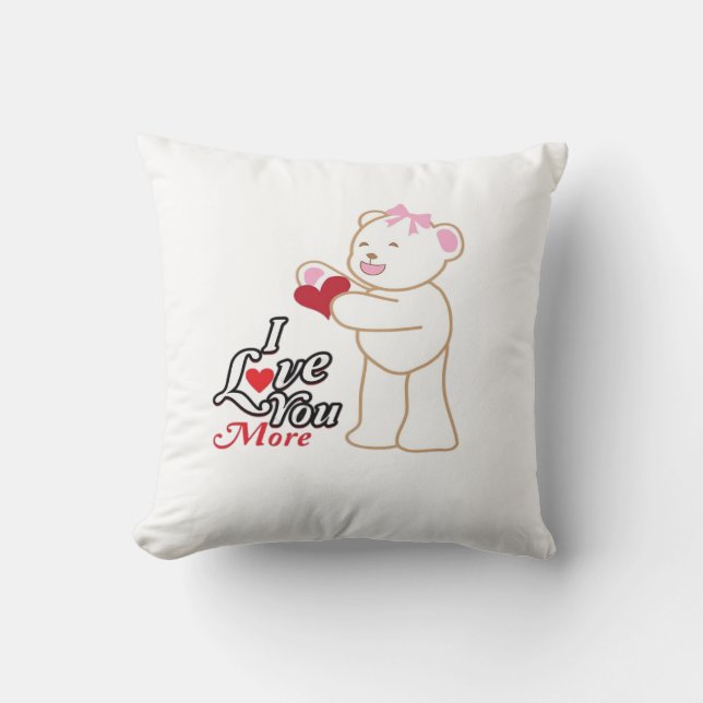 Matching Honeymoon Love You More Couple Style  Cushion (Front)