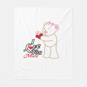 Matching Honeymoon Love You More Couple Style  Fleece Blanket