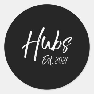 Matching Husband &amp; Wife 2021 Wedding Gifts Hub Classic Round Sticker