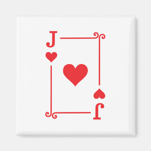 Matching Jack Hearts Suit Playing Cards Modern Magnet