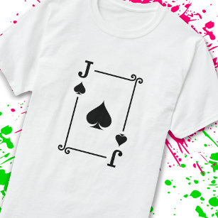 Matching Jack Spades Suit Playing Cards Modern T-Shirt