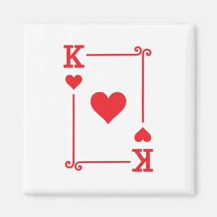 Matching King Hearts Suit Playing Cards Modern Magnet
