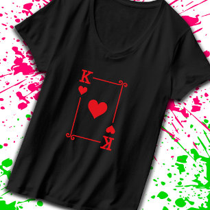 Matching King Hearts Suit Playing Cards Modern T-Shirt