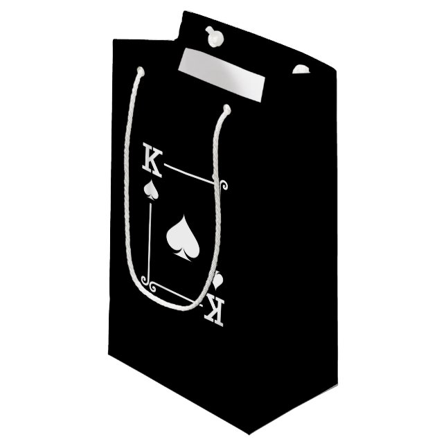 Matching King Spades Suit Playing Cards Modern Small Gift Bag (Front Angled)