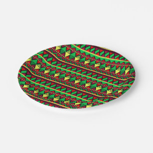 Matching Kwanzaa Yellow Red Black Green 7" Paper Plate