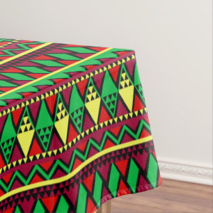 Matching Kwanzaa Yellow Red Black Green Tablecloth