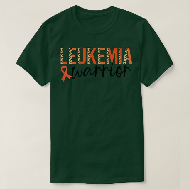Matching Leukemia Warrior Leopard Pattern Leukemia T-Shirt (Design Front)