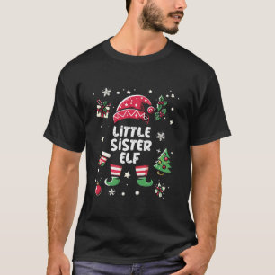 Matching Little Sister Elf Family Christmas Costum T-Shirt