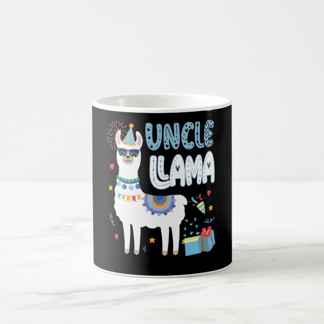 Matching Llama Birthday Party Outfit Llama Uncle Coffee Mug (Center)