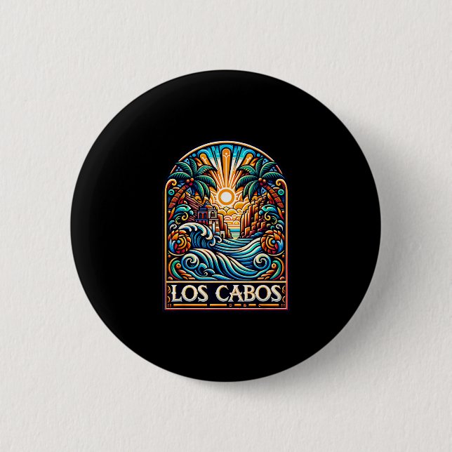 Matching Los Cabos  6 Cm Round Badge (Front)