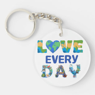 Matching Love Earth Every Day Key Ring