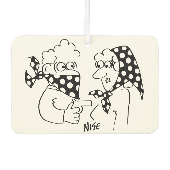 Matching Mask and Head Scarf Robbery Cartoon Car Air Freshener (Front)
