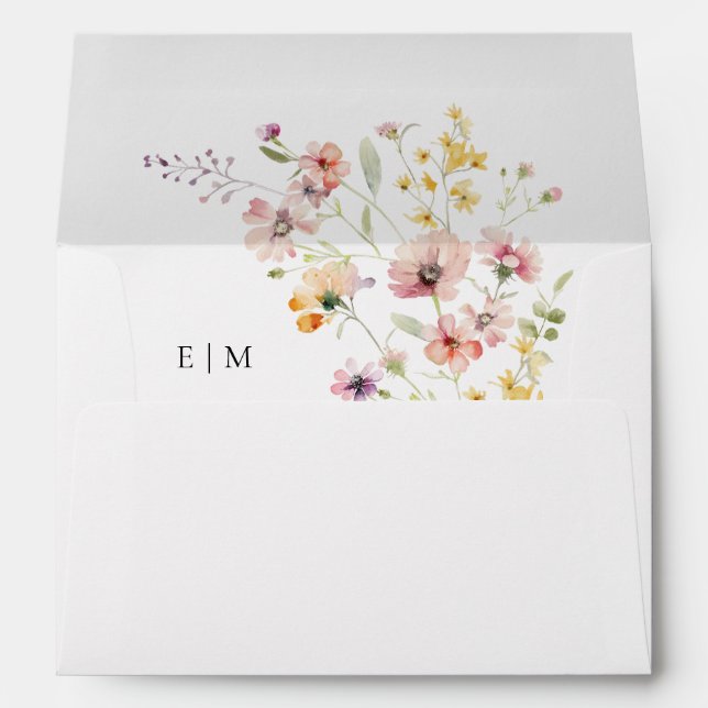 Matching Meadow Wildflower Wedding Envelope (Back (Bottom))