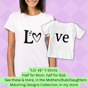 Matching Mother Daughter Baby LOVE Heart T-Shirt