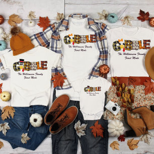 Matching Name Thanksgiving Couple Turkey Gobble A Baby Bodysuit