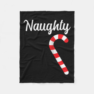 Matching Naughty And Nice Couples Christmas Pajama Fleece Blanket