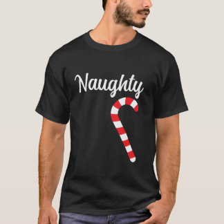 Matching Naughty and Nice Couples Christmas Pajama T-Shirt