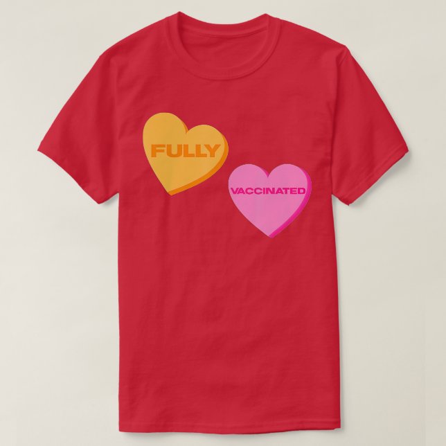 Matching Nurse s Valentines Day Candy Heart Vaccin T-Shirt (Design Front)