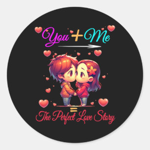 Matching Outfit Husbynd Wife Boyfriend Girlfriend Classic Round Sticker