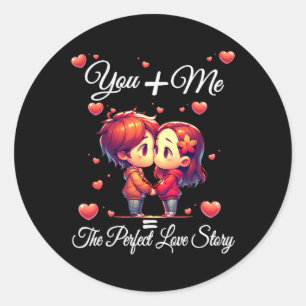 Matching Outfit Husbynd Wife Boyfriend Girlfriend Classic Round Sticker