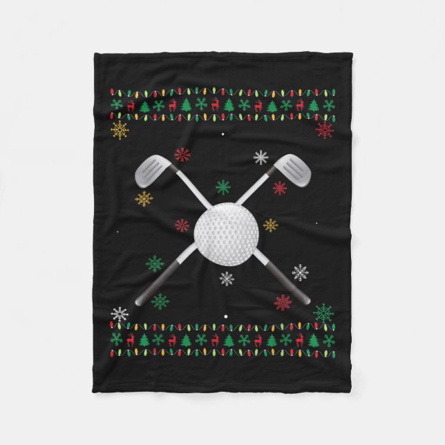 Matching Outfits For Holiday Party Golf Ugly Chris Fleece Blanket (Front)
