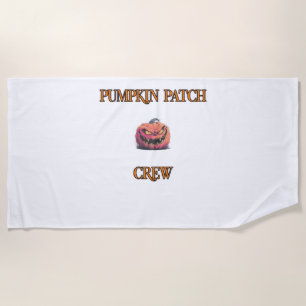 Matching Pumpkin Patch Crew For Family Trip Classi Beach Towel