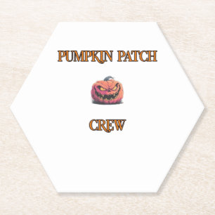 Matching Pumpkin Patch Crew For Family Trip Classi Paper Coaster