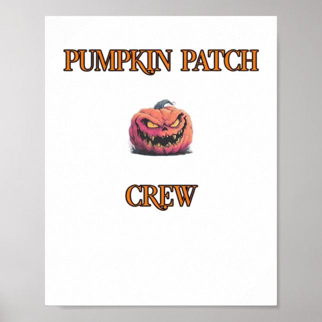 Matching Pumpkin Patch Crew For Family Trip Classi Poster (Front)