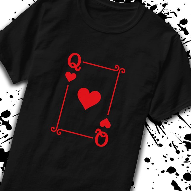 Matching Queen Hearts Suit Playing Cards Modern T-Shirt (Creator Uploaded)