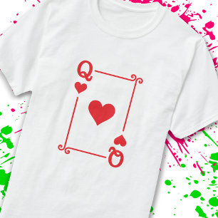 Matching Queen Hearts Suit Playing Cards Modern T-Shirt