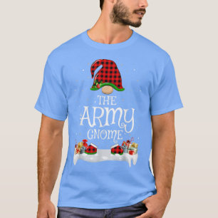 Matching Red Buffalo Plaid The Army Gnome Christma T-Shirt