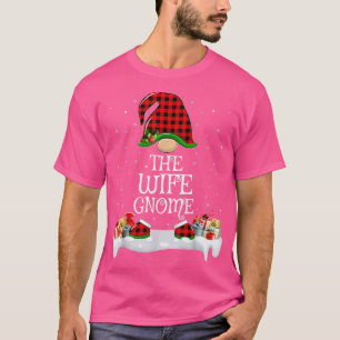 Matching Red Buffalo Plaid The Wife Gnome Christma T-Shirt