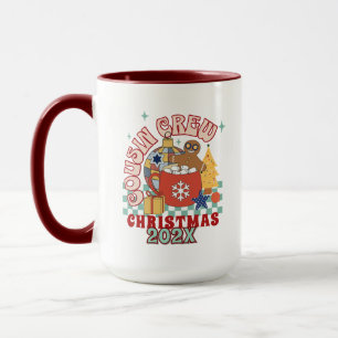 Matching retro cousin crew Christmas kids Mug