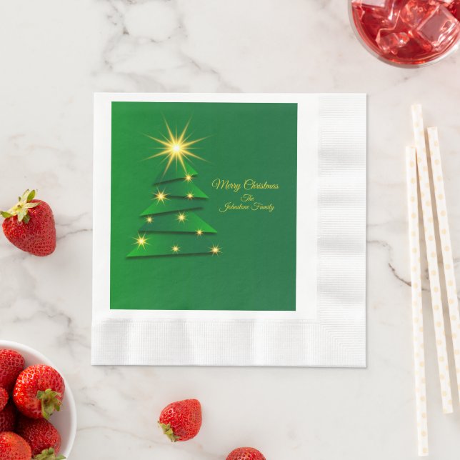 Matching Set Green Tree Change Name Luncheon Napkin (Insitu)