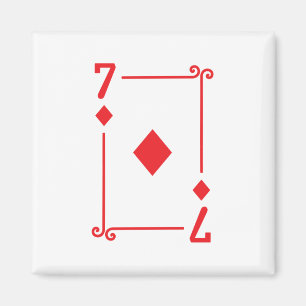 Matching Seven Diamonds Suit Playing Cards 7 Magnet