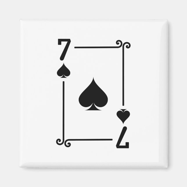 Matching Seven Spades Suit Playing Cards Modern 7 Magnet (Front)