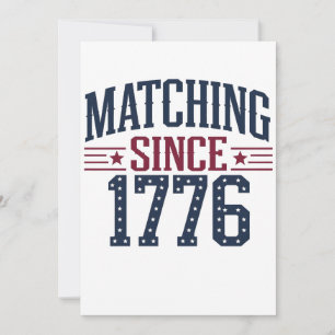 Matching Since 1776 250th Anniversary 4th of July Card