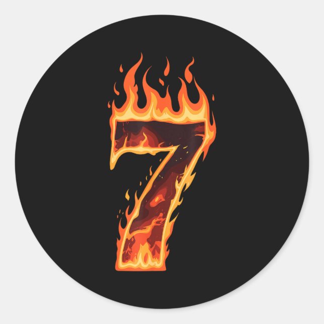 Matching Six Seven Flaming Ice Funny Meme 67 Coupl Classic Round Sticker (Front)