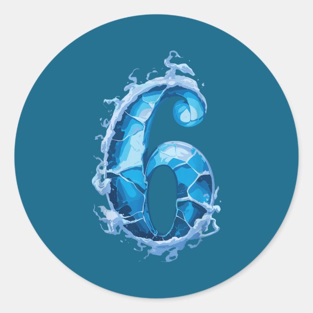 Matching Six Seven Flaming Ice Funny Meme 67 Coupl Classic Round Sticker (Front)