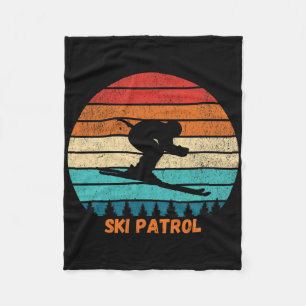 Matching Ski Patrol Ski Resort Winter Skiing Sunse Fleece Blanket