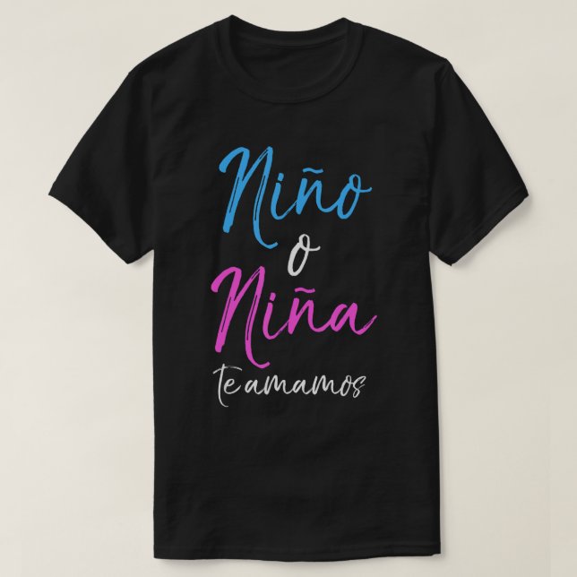 Matching Spanish Gender Reveal Shirts NiÃ±o o NiÃ± (Design Front)