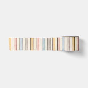 Matching, Subdued Pink, Yellow and Blue Stripes  Satin Ribbon