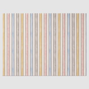 Matching, Subdued Pink, Yellow and Blue Stripes Tissue Paper