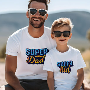 Matching Super Dad & Super Kid Sidekick Father Son Tri-Blend Shirt