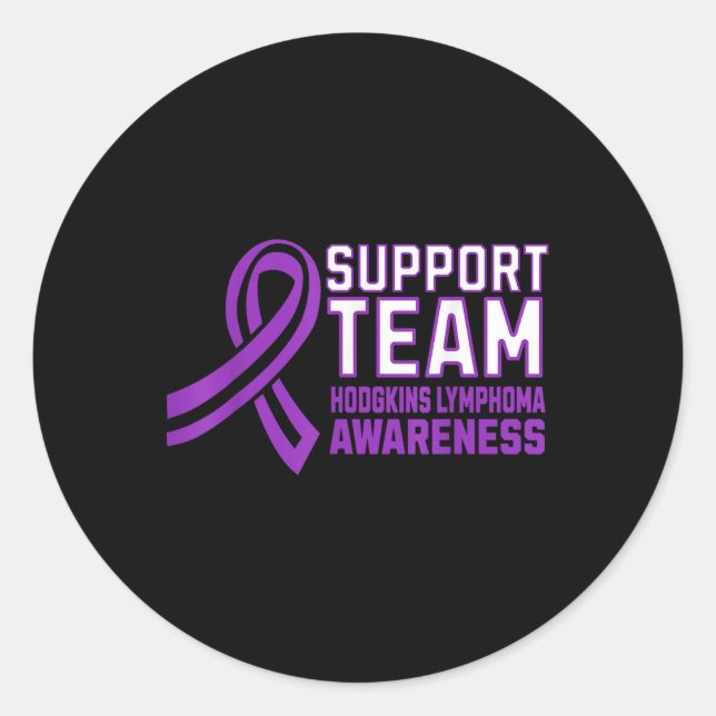 Matching Support Team Hodgkins Lymphoma Awareness  Classic Round Sticker (Front)