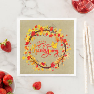 Matching Thanksgiving Autumn Leaf Tones Napkin