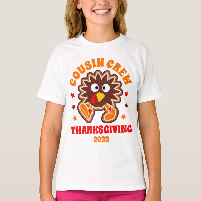 Matching Thanksgiving Cousin Crew Turkey T-Shirt (Front)