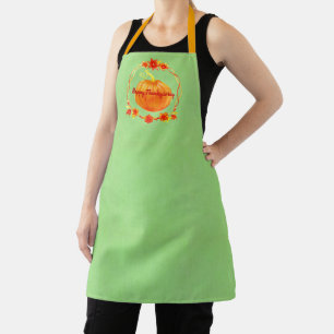 Matching Thanksgiving Pumpkin on Green Apron