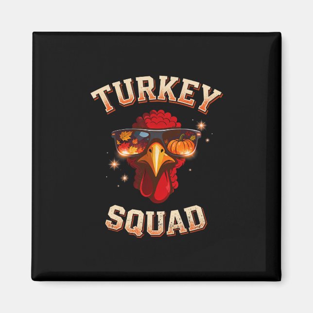 Matching Thanksgiving Running Turkey Trot Squad Tu Magnet (Front)